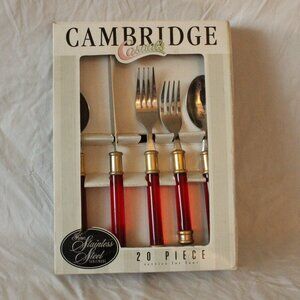 Cambridge Casuals 20-piece Red and Gold Stainless Steel Utensils